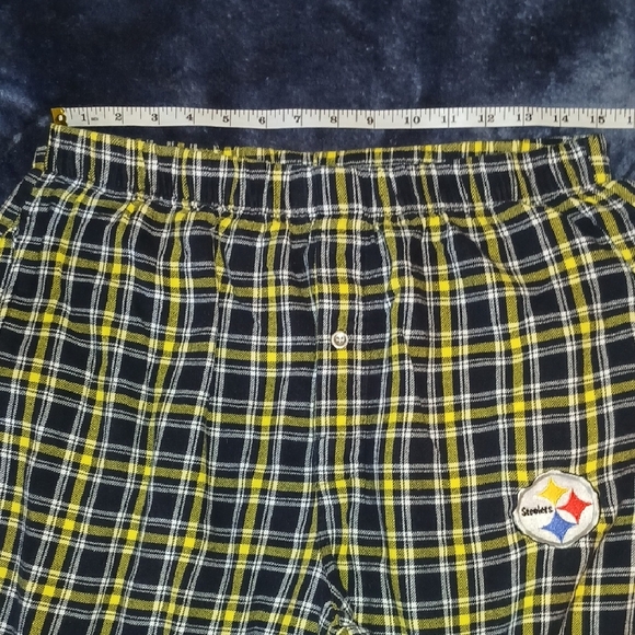 Reebok Pittsburgh Steelers NFL Team Apparel Plaid Pajama Pants - Black & Yellow - Picture 3 of 6